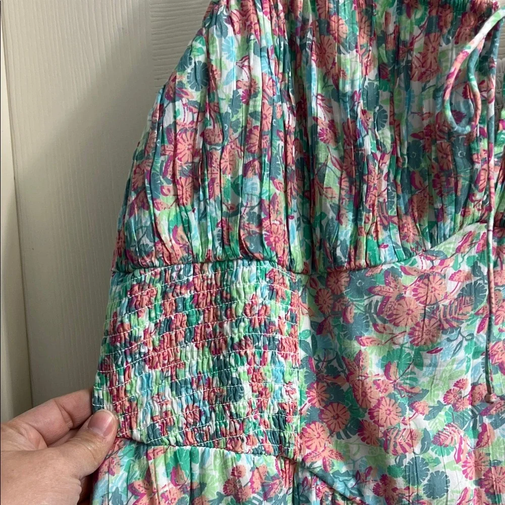 American Eagle Outfitters Maxi Dress  Women XL Floral Pink and Green - Picture 5 of 10